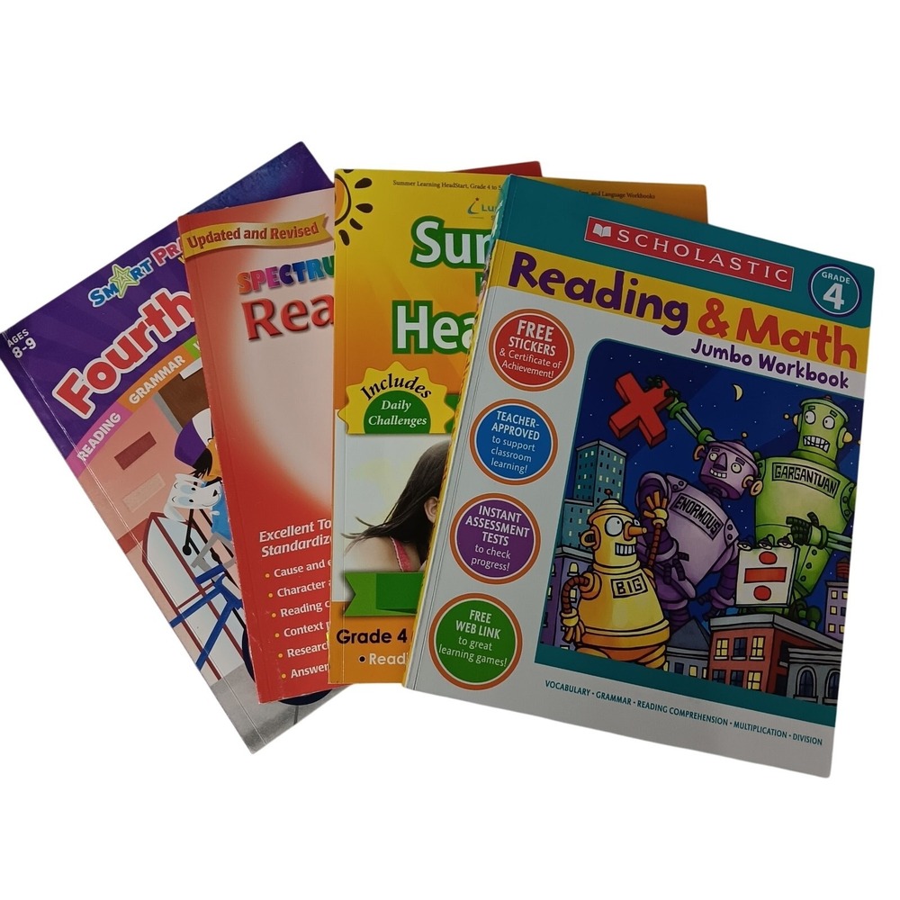 4th Grade Workbooks Summer Bridge Lot of 4 Books Cover Reading Math‎ ELA